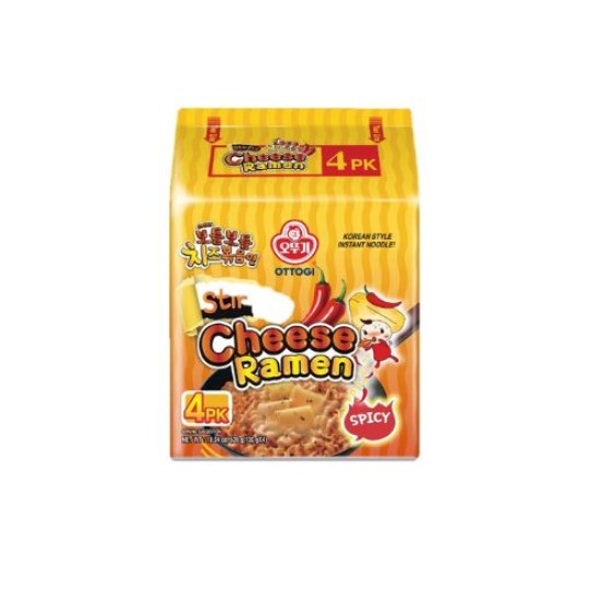 Ottogi Stir Fry Cheese Ramen Spicy 130Gx4